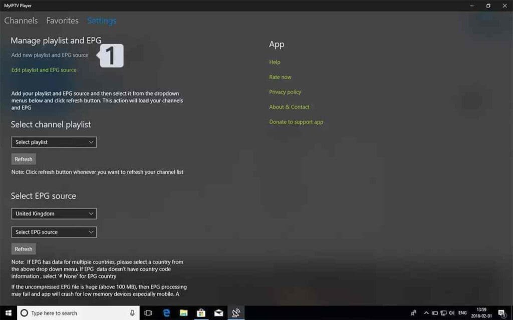 Microsoft My IPTV Player installation guide etape 1